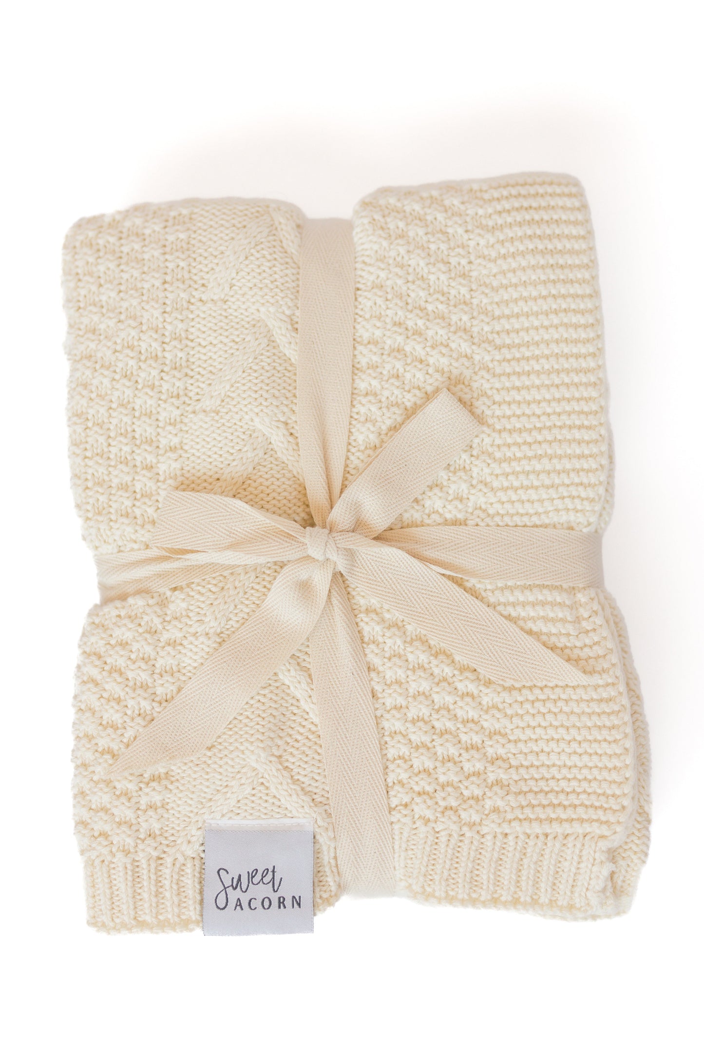 Salt White Knitted Blanket