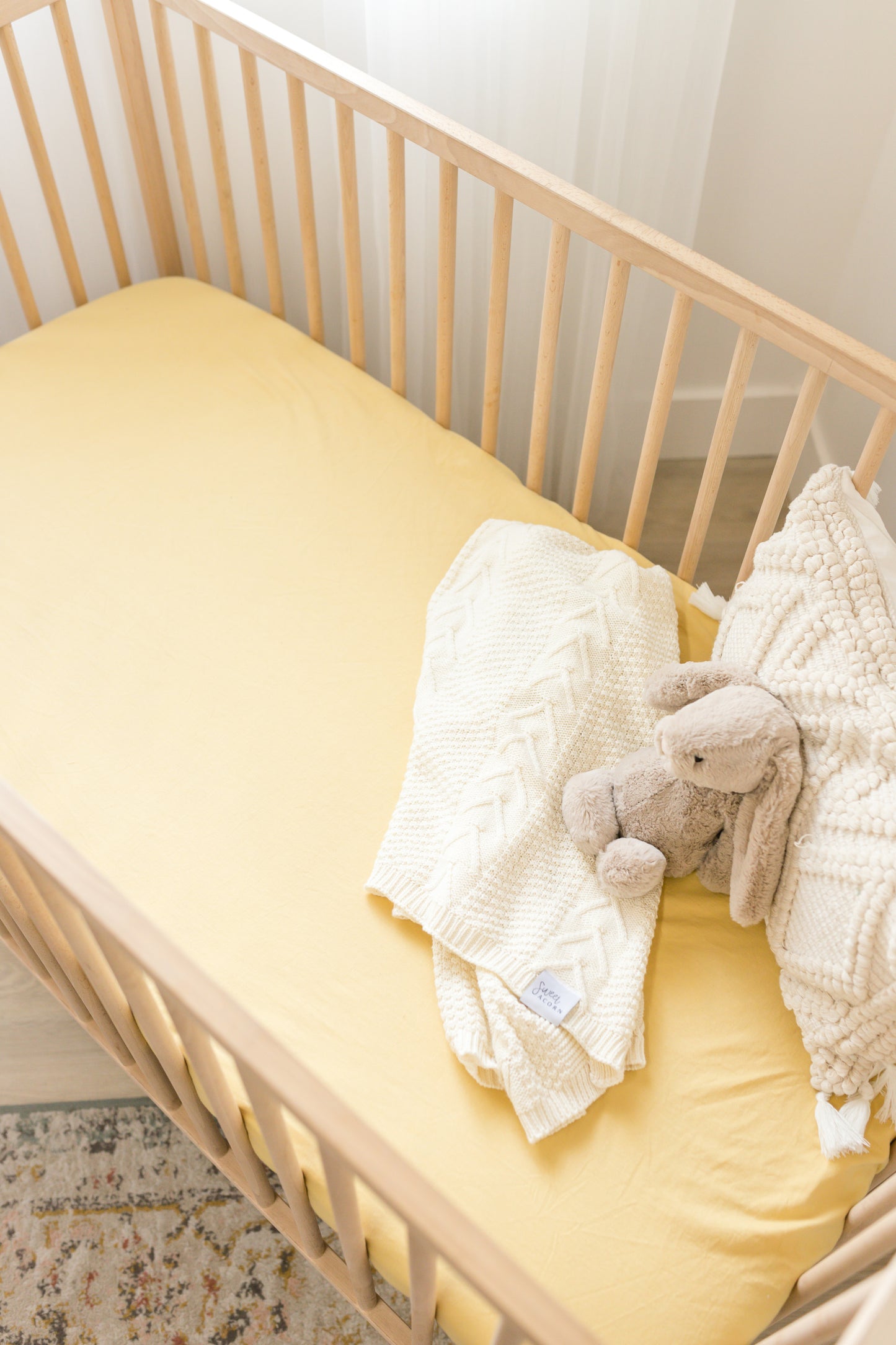 Butter Yellow Crib Sheet