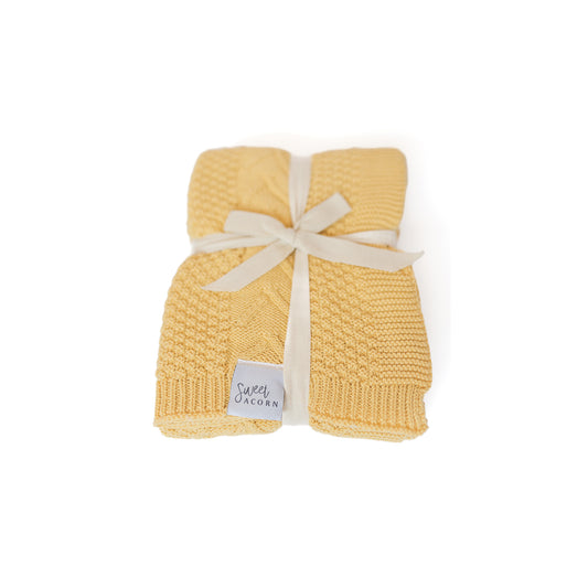 Butter Yellow Knitted Blanket