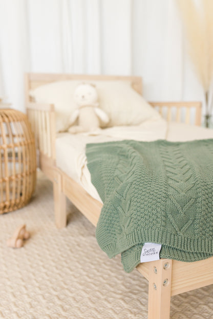 Juniper Green Knitted Blanket